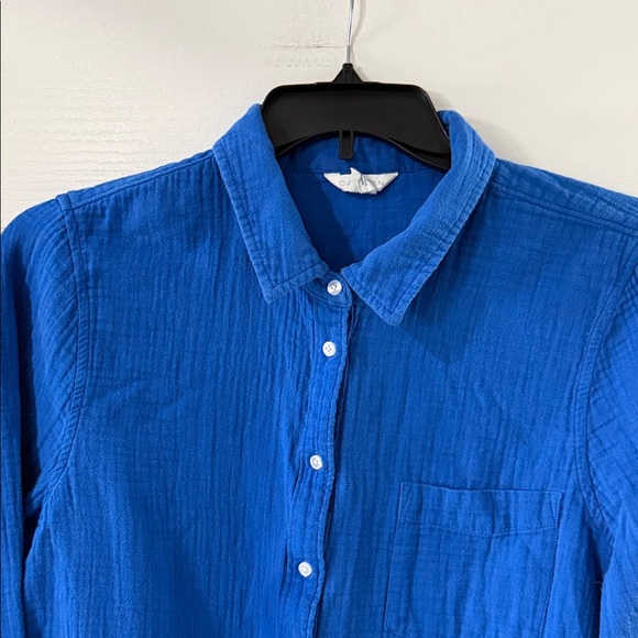 Caslon Blue Gauze Button-Up Shirt XL - Picture 2 of 5